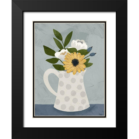 Flowers 3 Black Modern Wood Framed Art Print with Double Matting by Louise, Gigi