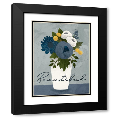 Flower Beautiful Black Modern Wood Framed Art Print with Double Matting by Louise, Gigi