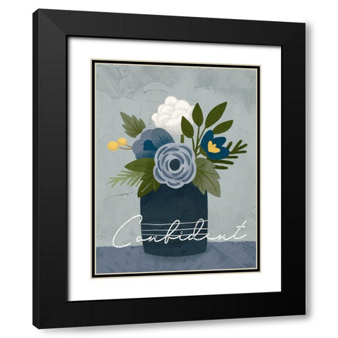 Flower Confident Black Modern Wood Framed Art Print with Double Matting by Louise, Gigi