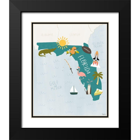 Florida Icons Black Modern Wood Framed Art Print with Double Matting by Louise, Gigi