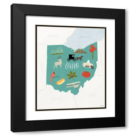 Ohio Icons Black Modern Wood Framed Art Print with Double Matting by Louise, Gigi