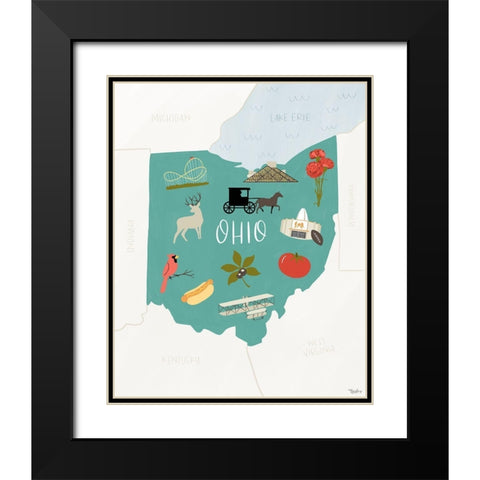Ohio Icons Black Modern Wood Framed Art Print with Double Matting by Louise, Gigi