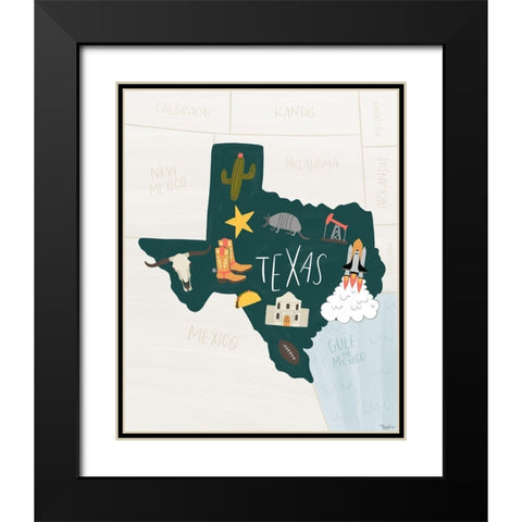 Texas Icons Black Modern Wood Framed Art Print with Double Matting by Louise, Gigi