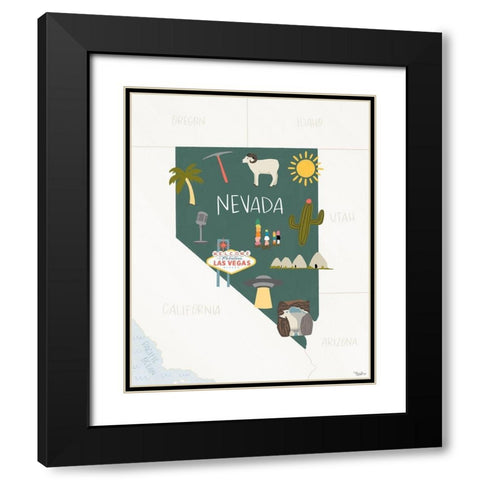 Nevada Icons Black Modern Wood Framed Art Print with Double Matting by Louise, Gigi