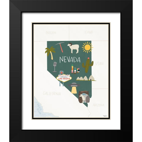 Nevada Icons Black Modern Wood Framed Art Print with Double Matting by Louise, Gigi