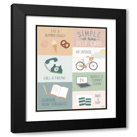 At Home Self Care Black Modern Wood Framed Art Print with Double Matting by Louise, Gigi