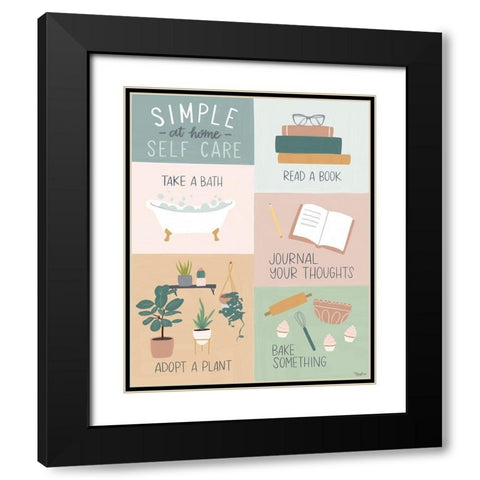 At Home Self Care 3 Black Modern Wood Framed Art Print with Double Matting by Louise, Gigi