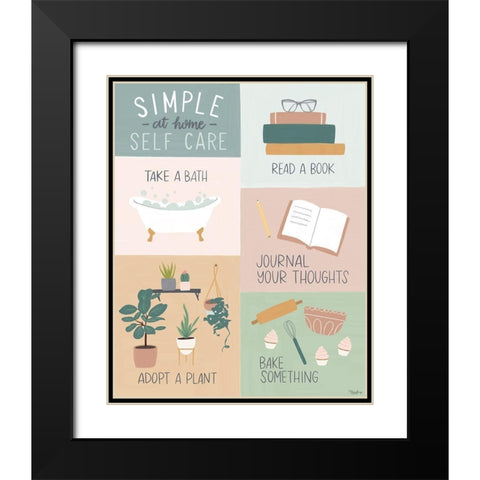 At Home Self Care 3 Black Modern Wood Framed Art Print with Double Matting by Louise, Gigi