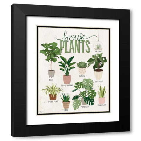 Vintage House Plants Black Modern Wood Framed Art Print with Double Matting by Louise, Gigi