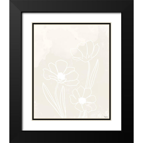 Alabaster Flowers Black Modern Wood Framed Art Print with Double Matting by Louise, Gigi