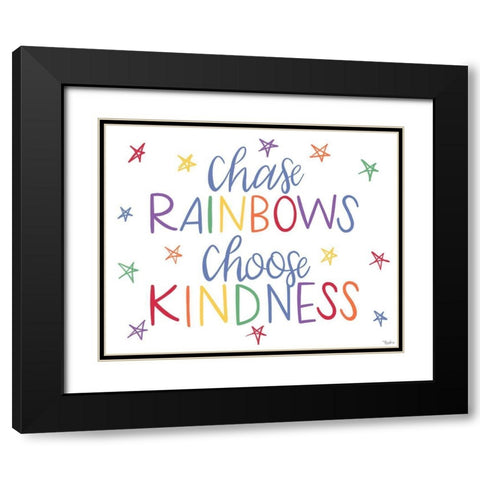 Chase Rainbows Traditional Black Modern Wood Framed Art Print with Double Matting by Louise, Gigi
