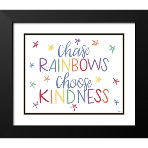 Chase Rainbows Traditional Black Modern Wood Framed Art Print with Double Matting by Louise, Gigi