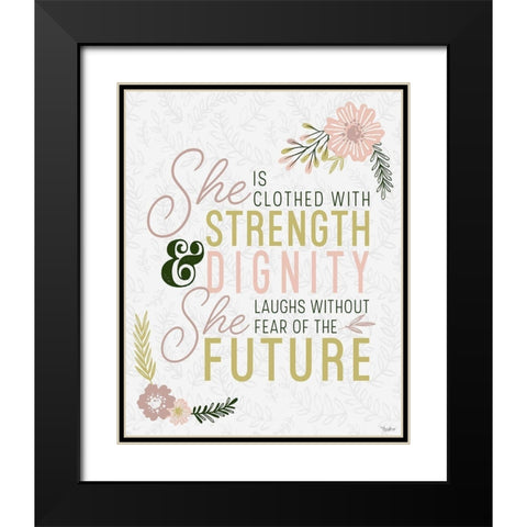 She Strength Black Modern Wood Framed Art Print with Double Matting by Louise, Gigi