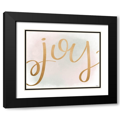 Joy Gold Watercolor Black Modern Wood Framed Art Print with Double Matting by Louise, Gigi