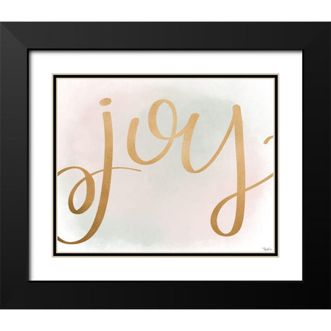 Joy Gold Watercolor Black Modern Wood Framed Art Print with Double Matting by Louise, Gigi