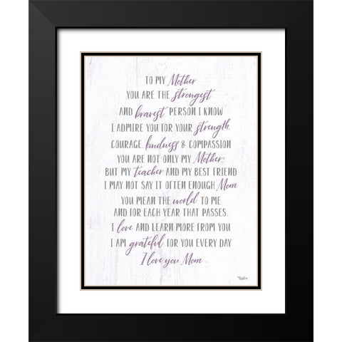 To My Mother Black Modern Wood Framed Art Print with Double Matting by Louise, Gigi