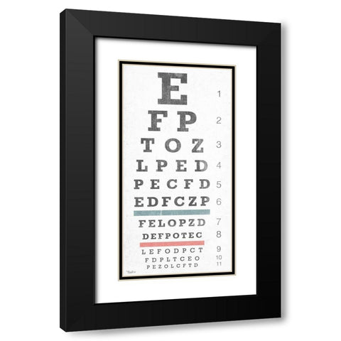 Eye Chart Black Modern Wood Framed Art Print with Double Matting by Louise, Gigi