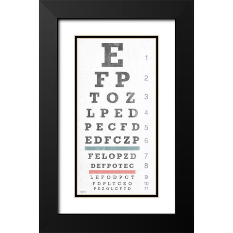 Eye Chart Black Modern Wood Framed Art Print with Double Matting by Louise, Gigi