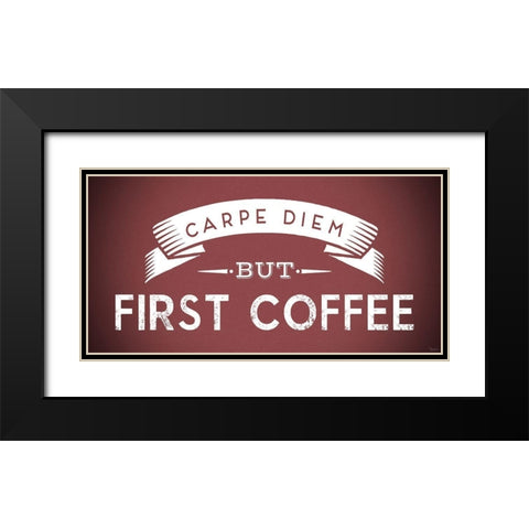 Coffee Red Black Modern Wood Framed Art Print with Double Matting by Louise, Gigi