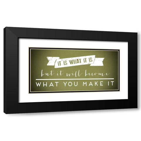 Make It Green Black Modern Wood Framed Art Print with Double Matting by Louise, Gigi