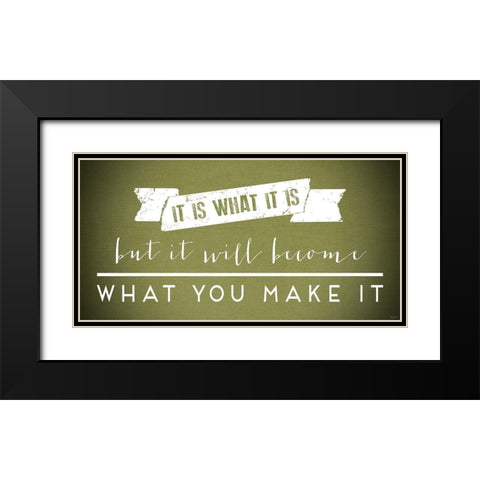 Make It Green Black Modern Wood Framed Art Print with Double Matting by Louise, Gigi