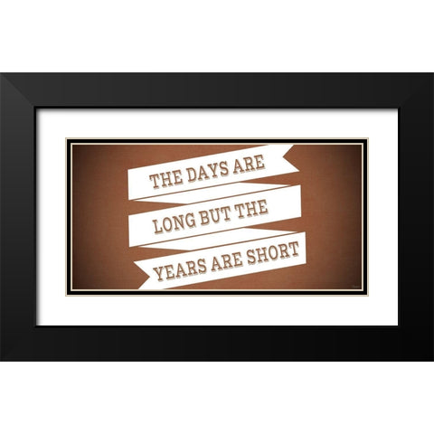 Days Long Orange Black Modern Wood Framed Art Print with Double Matting by Louise, Gigi