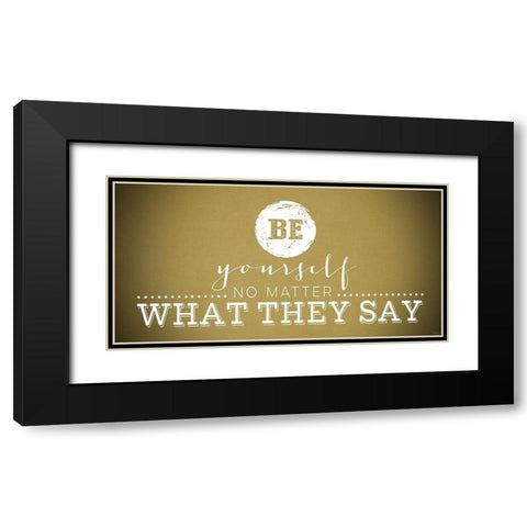 Yourself Yellow Black Modern Wood Framed Art Print with Double Matting by Louise, Gigi