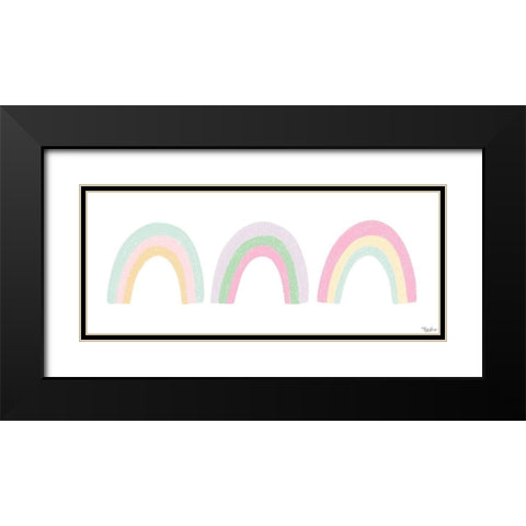 Pastel Rainbows Black Modern Wood Framed Art Print with Double Matting by Louise, Gigi