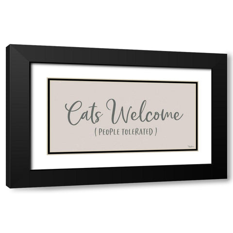 Cats Welcome Black Modern Wood Framed Art Print with Double Matting by Louise, Gigi