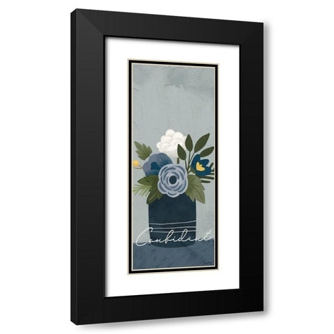 Flower Confident Black Modern Wood Framed Art Print with Double Matting by Louise, Gigi