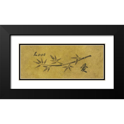 Love Bamboo Black Modern Wood Framed Art Print with Double Matting by Emery, Kristin
