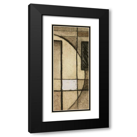 Brown Circle Box I Black Modern Wood Framed Art Print with Double Matting by Emery, Kristin