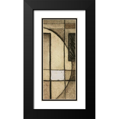 Brown Circle Box I Black Modern Wood Framed Art Print with Double Matting by Emery, Kristin