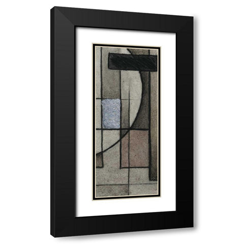 Modern Circles Right Black Modern Wood Framed Art Print with Double Matting by Emery, Kristin