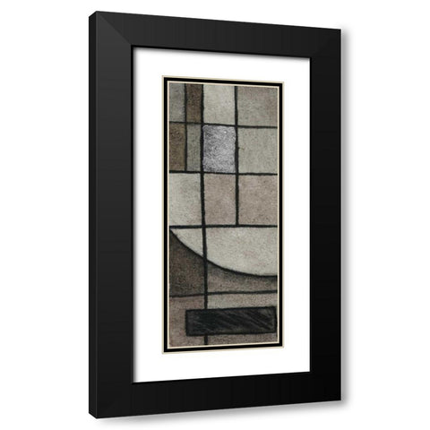 Modern Circles Left Black Modern Wood Framed Art Print with Double Matting by Emery, Kristin