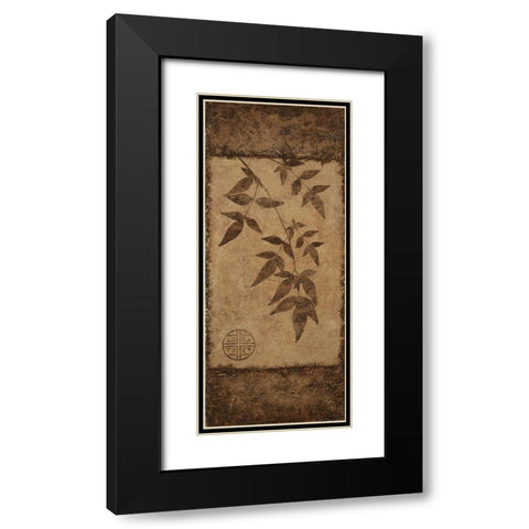 Leaves Choc Brown Black Modern Wood Framed Art Print with Double Matting by Emery, Kristin