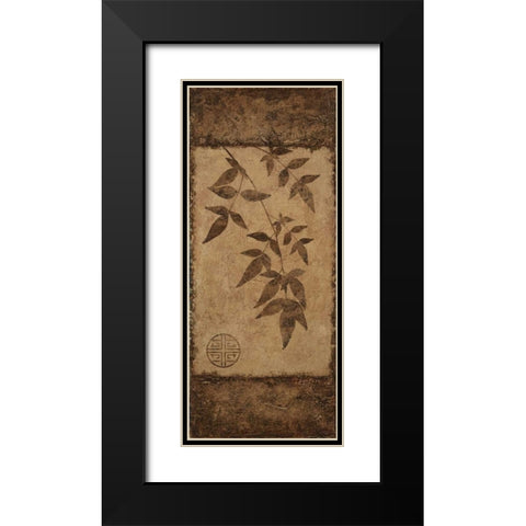 Leaves Choc Brown Black Modern Wood Framed Art Print with Double Matting by Emery, Kristin