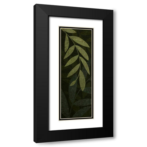 Dark Green Leaves Black Modern Wood Framed Art Print with Double Matting by Emery, Kristin