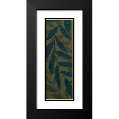 Medium Green Leaves Black Modern Wood Framed Art Print with Double Matting by Emery, Kristin