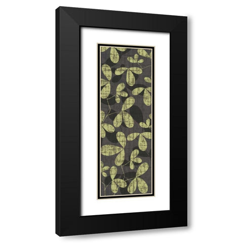 Green and Gray Leaves Black Modern Wood Framed Art Print with Double Matting by Emery, Kristin