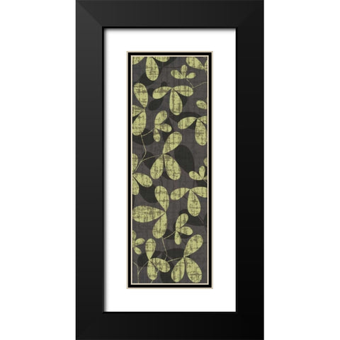Green and Gray Leaves Black Modern Wood Framed Art Print with Double Matting by Emery, Kristin