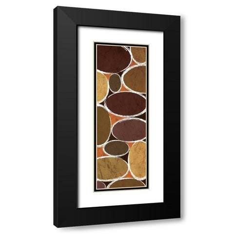 Warm Ovals II Black Modern Wood Framed Art Print with Double Matting by Emery, Kristin