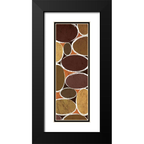 Warm Ovals II Black Modern Wood Framed Art Print with Double Matting by Emery, Kristin