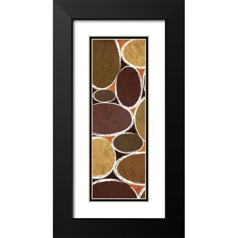 Warm Ovals I Black Modern Wood Framed Art Print with Double Matting by Emery, Kristin