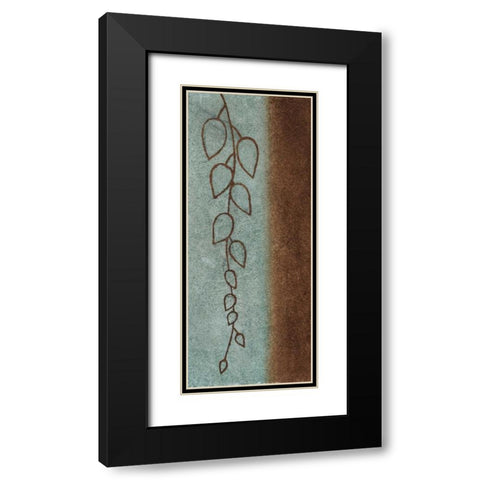 Cascading Leaves II Black Modern Wood Framed Art Print with Double Matting by Emery, Kristin