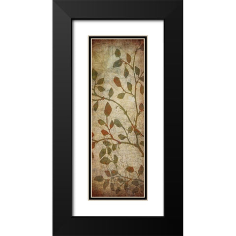 Leaves Map I Black Modern Wood Framed Art Print with Double Matting by Emery, Kristin