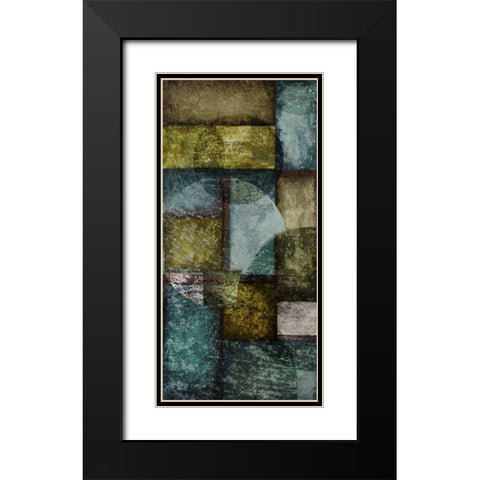 Rectangles with Circles I - Left Black Modern Wood Framed Art Print with Double Matting by Emery, Kristin