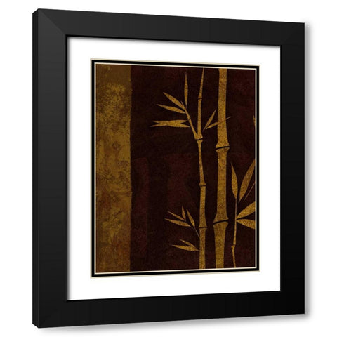 Deep Red Rectangle - Left Black Modern Wood Framed Art Print with Double Matting by Emery, Kristin
