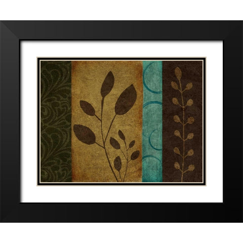 Pressed Leaves I Black Modern Wood Framed Art Print with Double Matting by Emery, Kristin