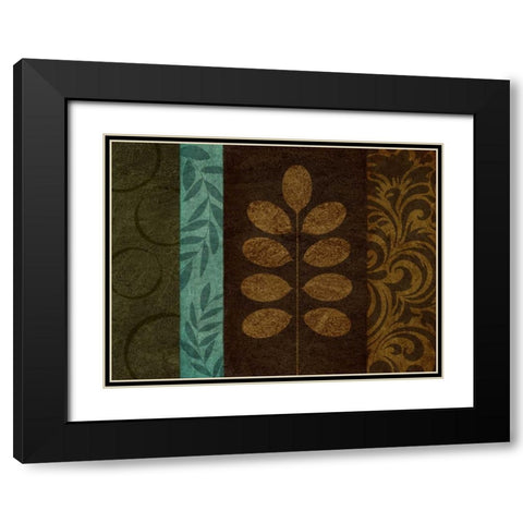 Pressed Leaves II Black Modern Wood Framed Art Print with Double Matting by Emery, Kristin